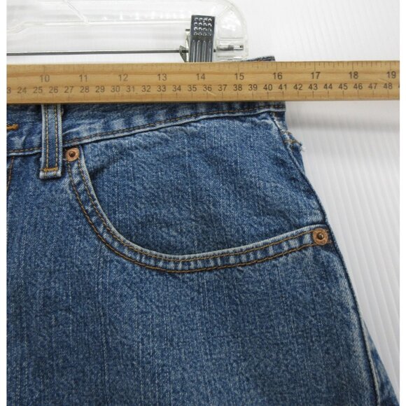 VINTAGE Levis 569 Shorts 32 Jorts Loose Fit Skater Y2K Red Tab Denim * - Picture 5 of 13